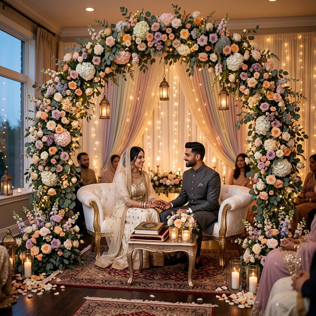 Intimate luxury Nikah and engagement ceremony