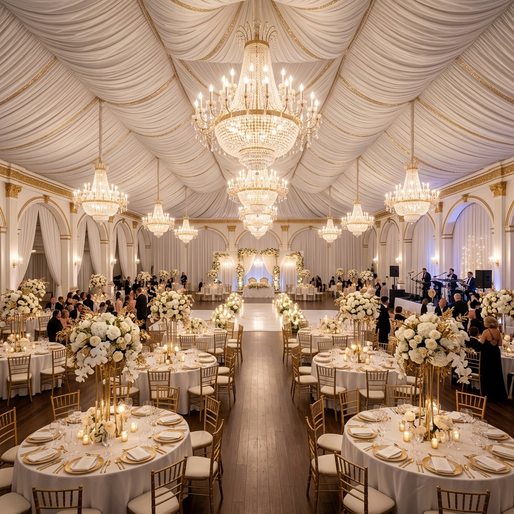 Primecastle grand luxury wedding marquee setup