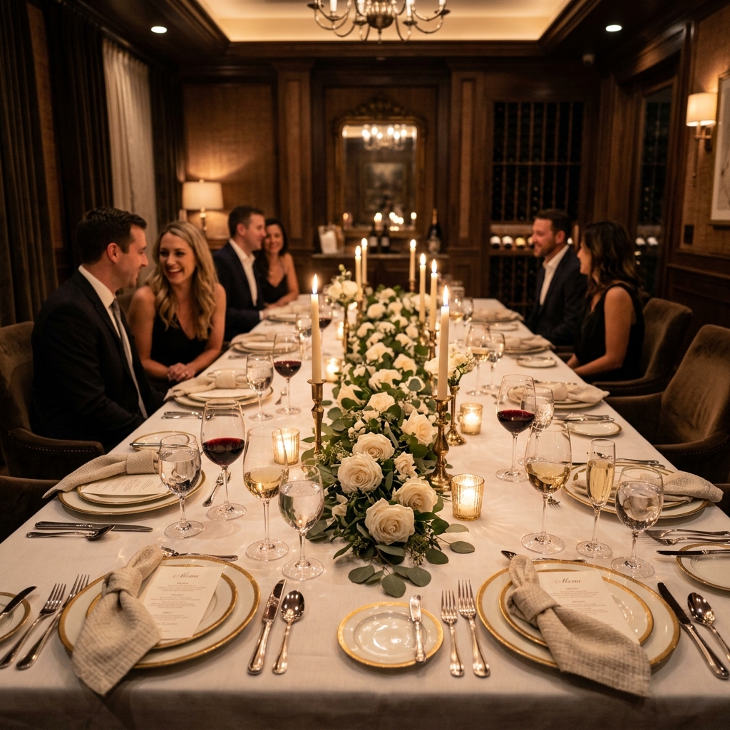 Elegant private party table layout